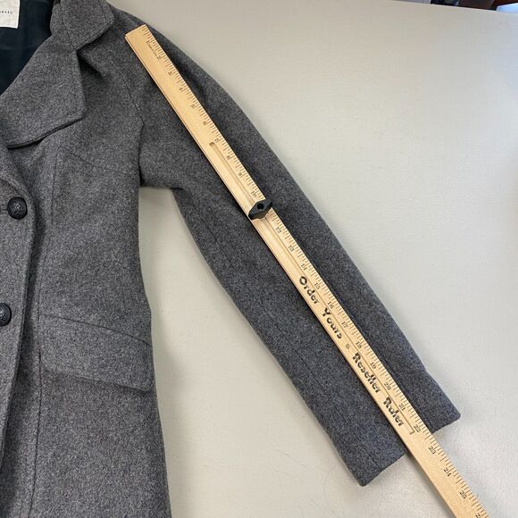 Banana Republic Wool Pea Coat Womens Small Gray Double Breasted Pockets Parka - Picture 6 of 14